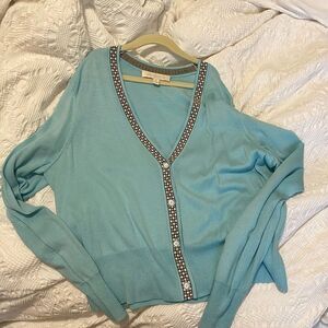 Baby blue cardigan sweater